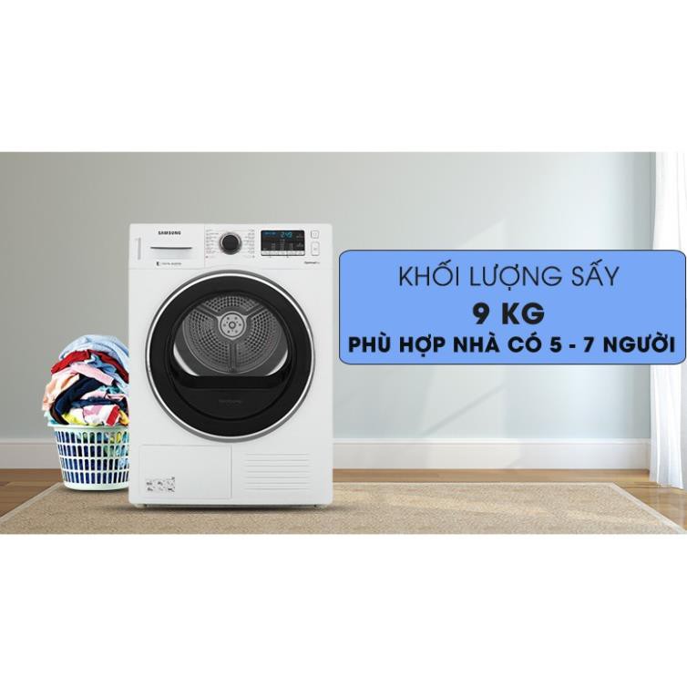 Máy sấy ngưng tụ Samsung 9 kg DV90M5200QW/SV công nghệ Heatpump