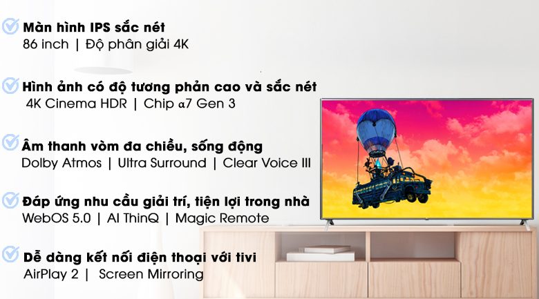 Smart Tivi Lg 4k 86 Inch 86un8000ptb
