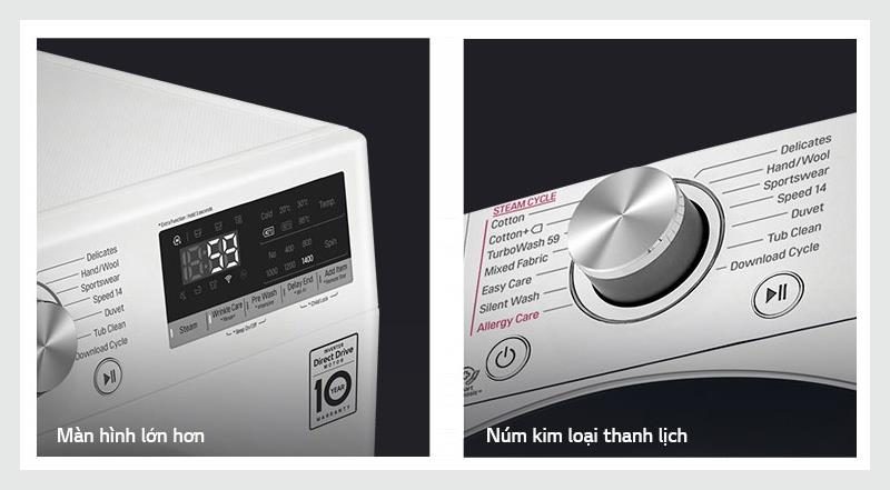 Máy giặt cửa ngang LG AI DD 9 kg FV1409S4W