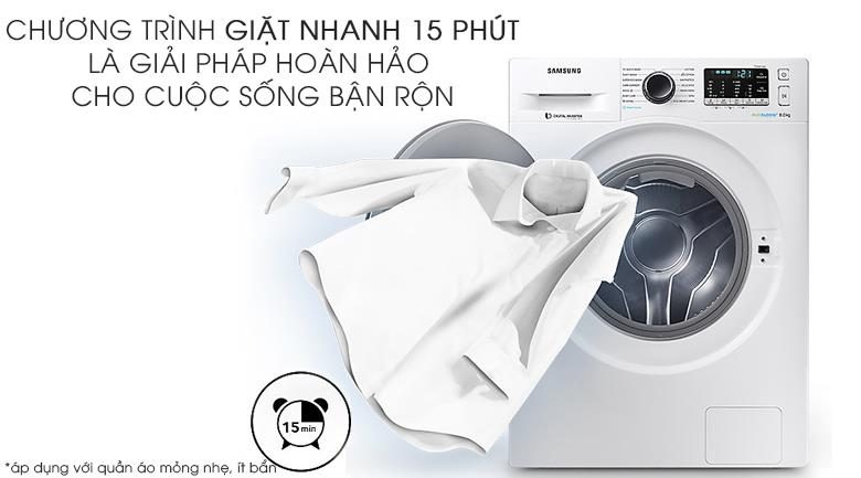 [TRẢ GÓP 0%] Máy giặt Samsung WW80J52G0KW/SV 8kg Inverter (Trắng)