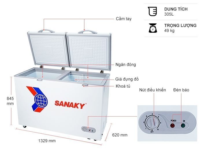 Tủ Đông 400 Lít SANAKY VH-405A2
