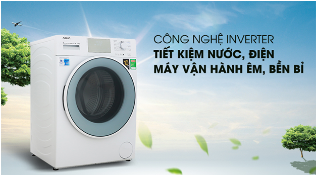 Máy giặt AQUA cửa trước 9.5kg AQD-D950E.W