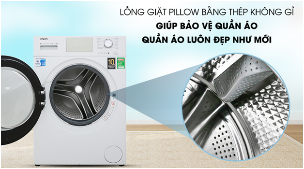 Máy giặt AQUA cửa trước 9.5kg AQD-D950E.W