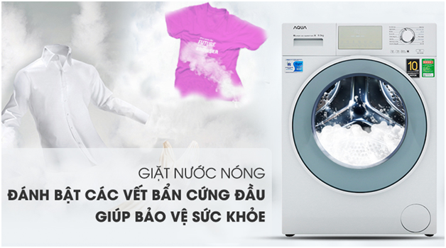Máy giặt AQUA cửa trước 9.5kg AQD-D950E.W