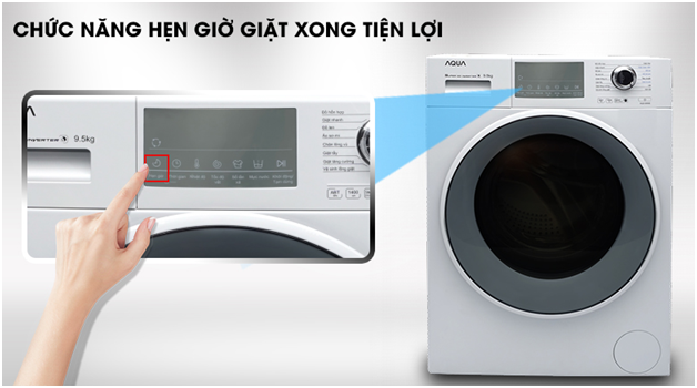Máy giặt AQUA cửa trước 9.5kg AQD-D950E.W