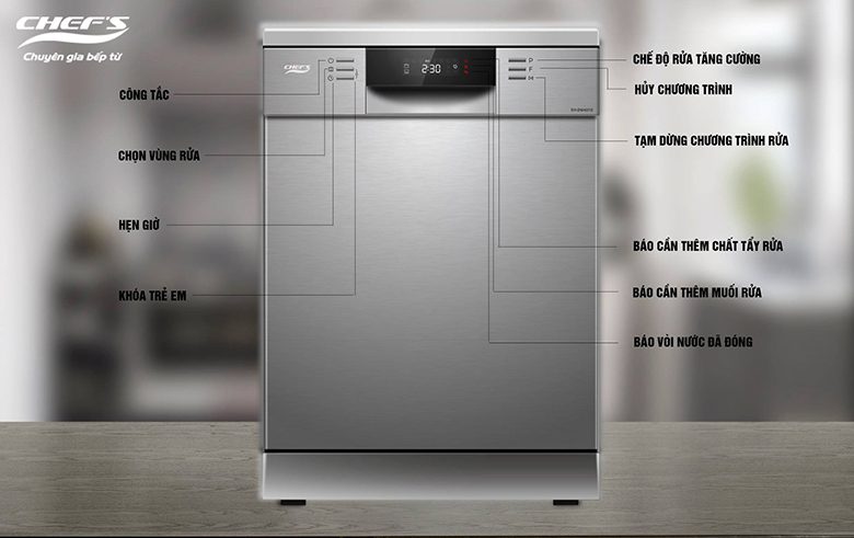 Máy rửa chén độc lập Chef's EH-DW401D Máy rửa chén độc lập Chef's EH-DW401D