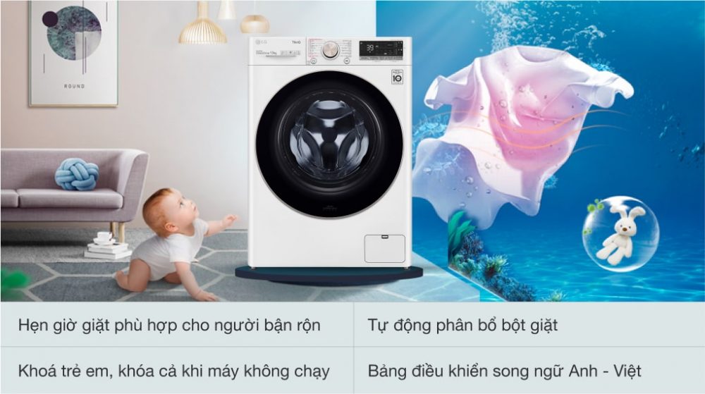 Máy giặt thông minh lồng ngang LG AI DD 13kg FV1413S3WA