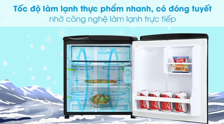 Tủ lạnh mini 50 lít Aqua AQR-D59FA (BS)