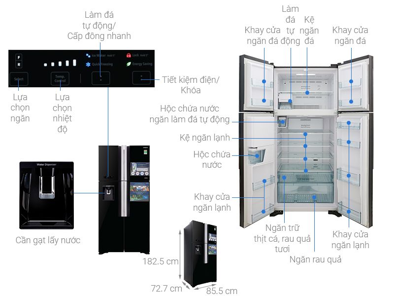 Tủ Lạnh Hitachi Inverter 540 Lít R Fw690pgv7x Gbk (2)