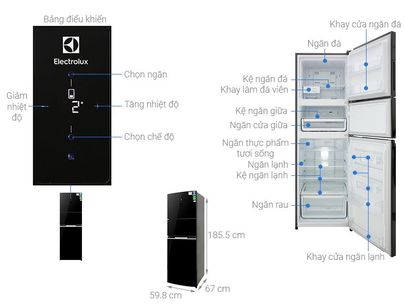 Tủ Lạnh Electrolux 3 Ngăn Eme3700h H (2)
