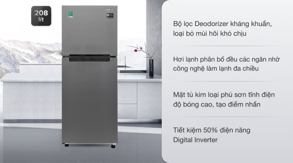 Tủ Lạnh Samsung Inverter 208 Lít Rt19m300bgs (4)