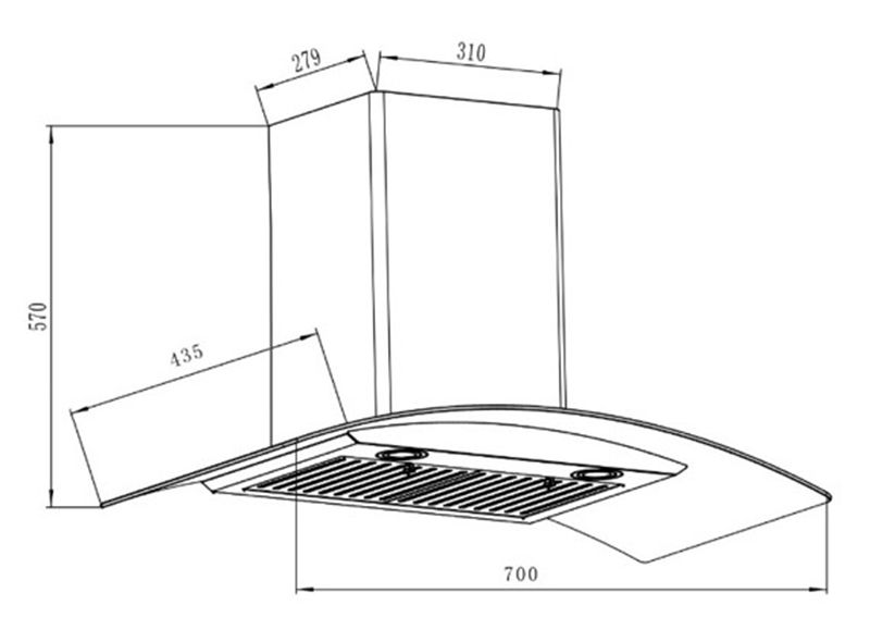 Máy hút mùi kính cong BINOVA BI-1700SH