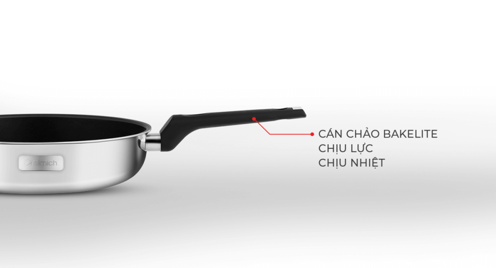 Bộ chảo inox  chống dính đáy liền Elmich 2102OL size 20, 26cm