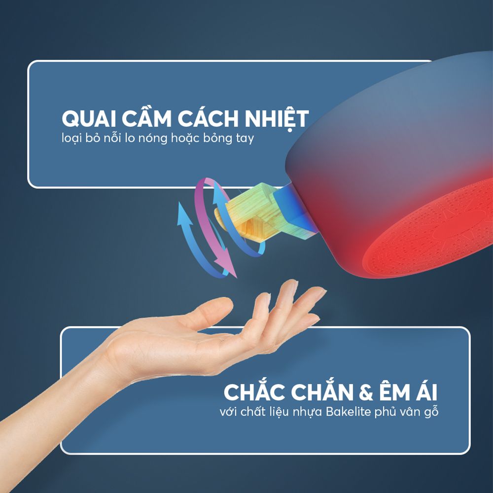 Bộ nồi chống dính vân gỗ Elmich Nature EL-5206MG03 size 18, 20 chảo 24cm Bộ nồi chống dính vân gỗ Elmich Nature EL-5206MG03 size 18, 20 chảo 24cm