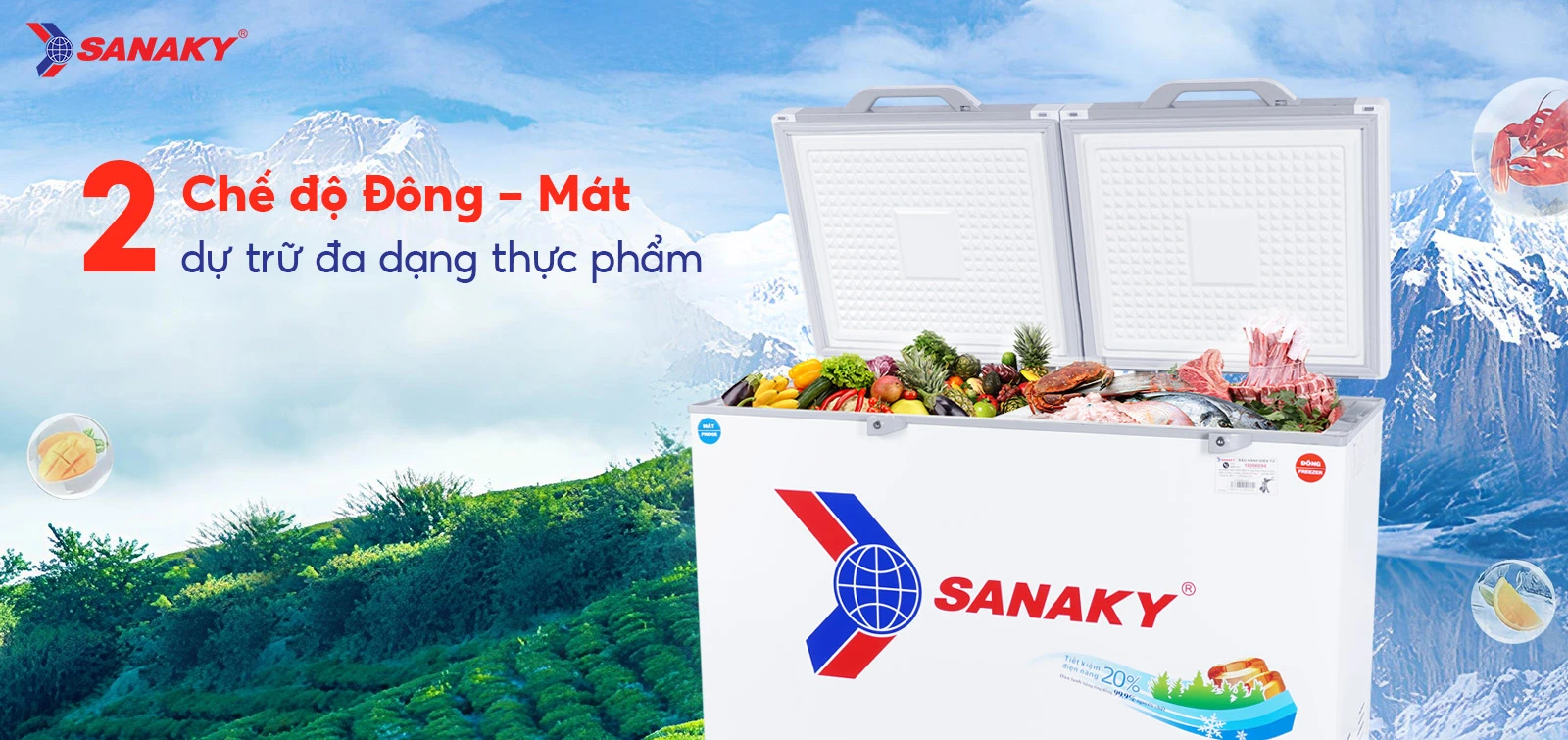 2 chế độ Đông – Mát dự trữ đa dạng thực phẩm