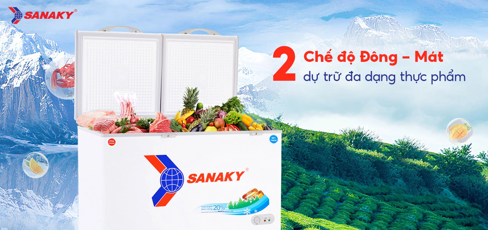 2 chế độ Đông - Mát dự trữ đa dạng thực phẩm