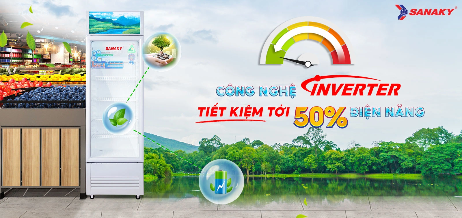 Công nghệ Inverter tiết kiệm tới 50% điện năng Công nghệ Inverter tiết kiệm tới 50% điện năng