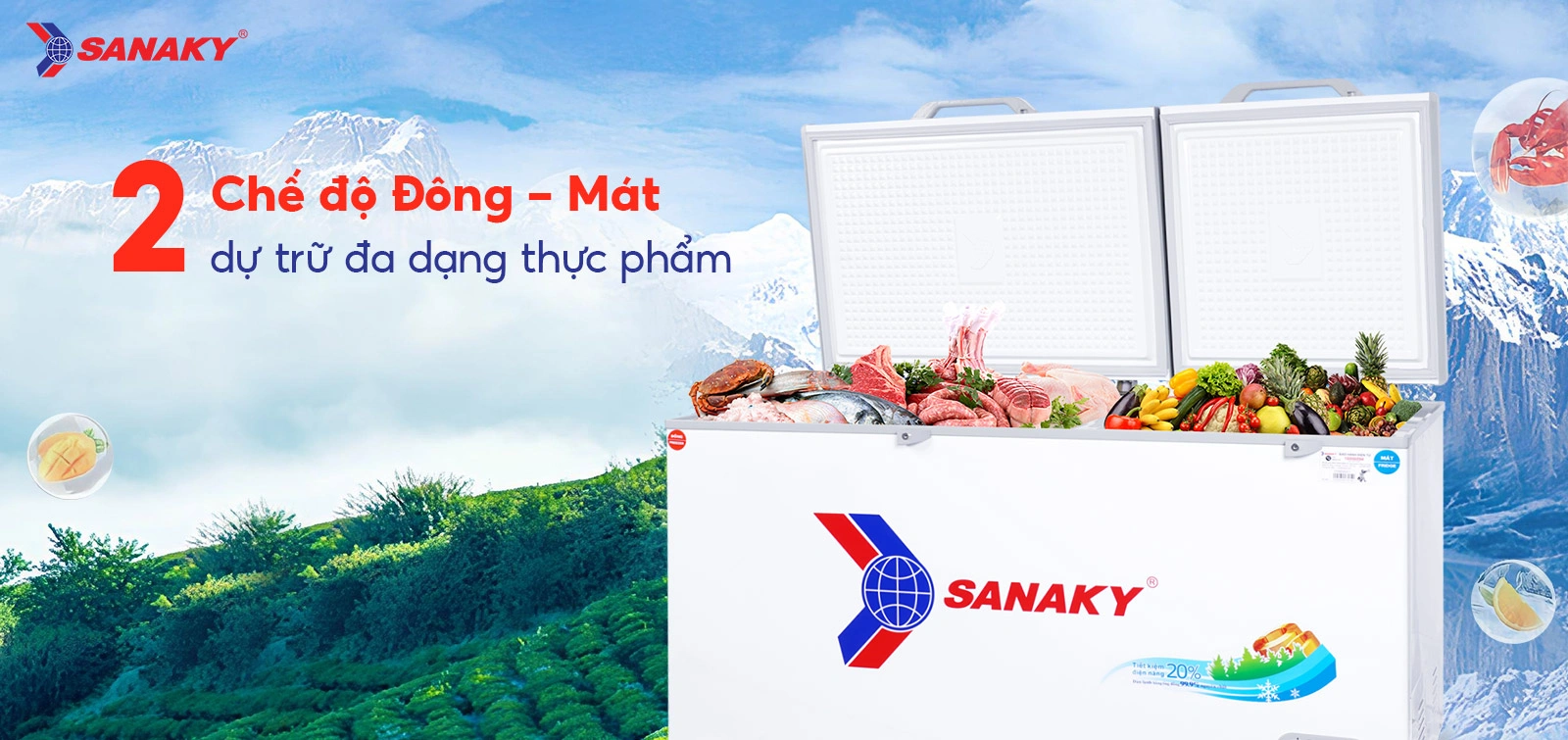 2 chế độ Đông - Mát dự trữ đa dạng thực phẩm