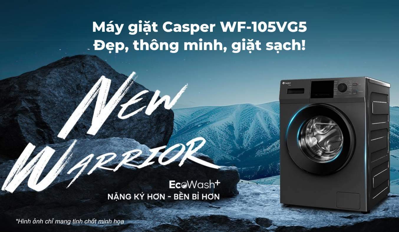 Máy giặt Casper Inverter 10.5 kg WF-105VG5 thiết kế sang trọng