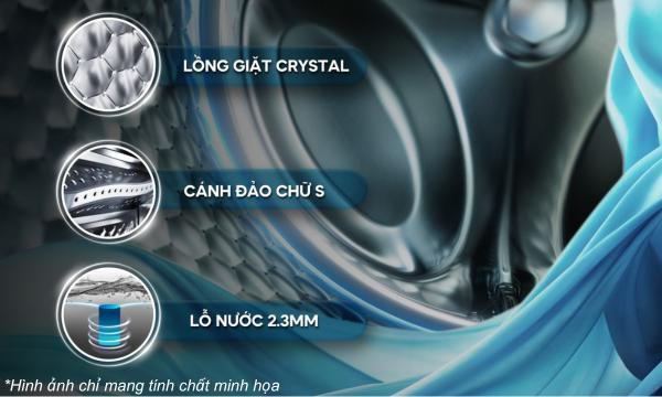 Máy giặt Casper Inverter 10.5 kg WF-105VG5 - Lồng giặt bảo vệ quần áo