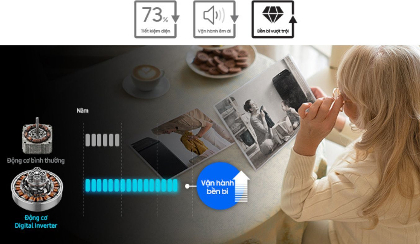 Máy giặt Samsung Inverter 14 kg WA14CG5745BVSV -  Giặt hơi nước Hygiene Steam kháng khuẩn khử mùi