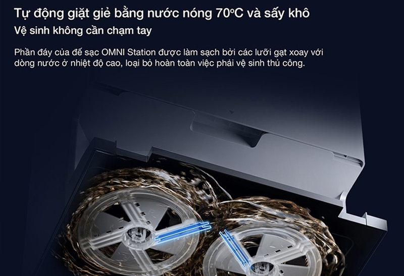 Ecovacs Deebot T50 Omni tự động giặt giẻ và sấy khô